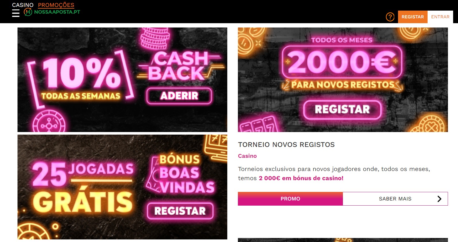 Nossa aposta promocoes