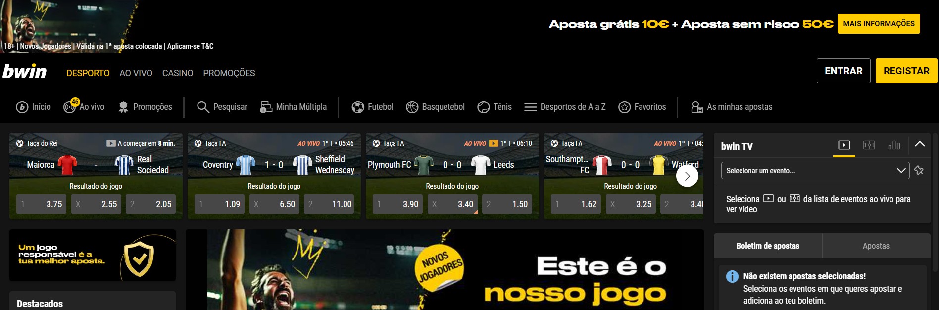 Bwin main page