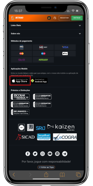 Betano site ios