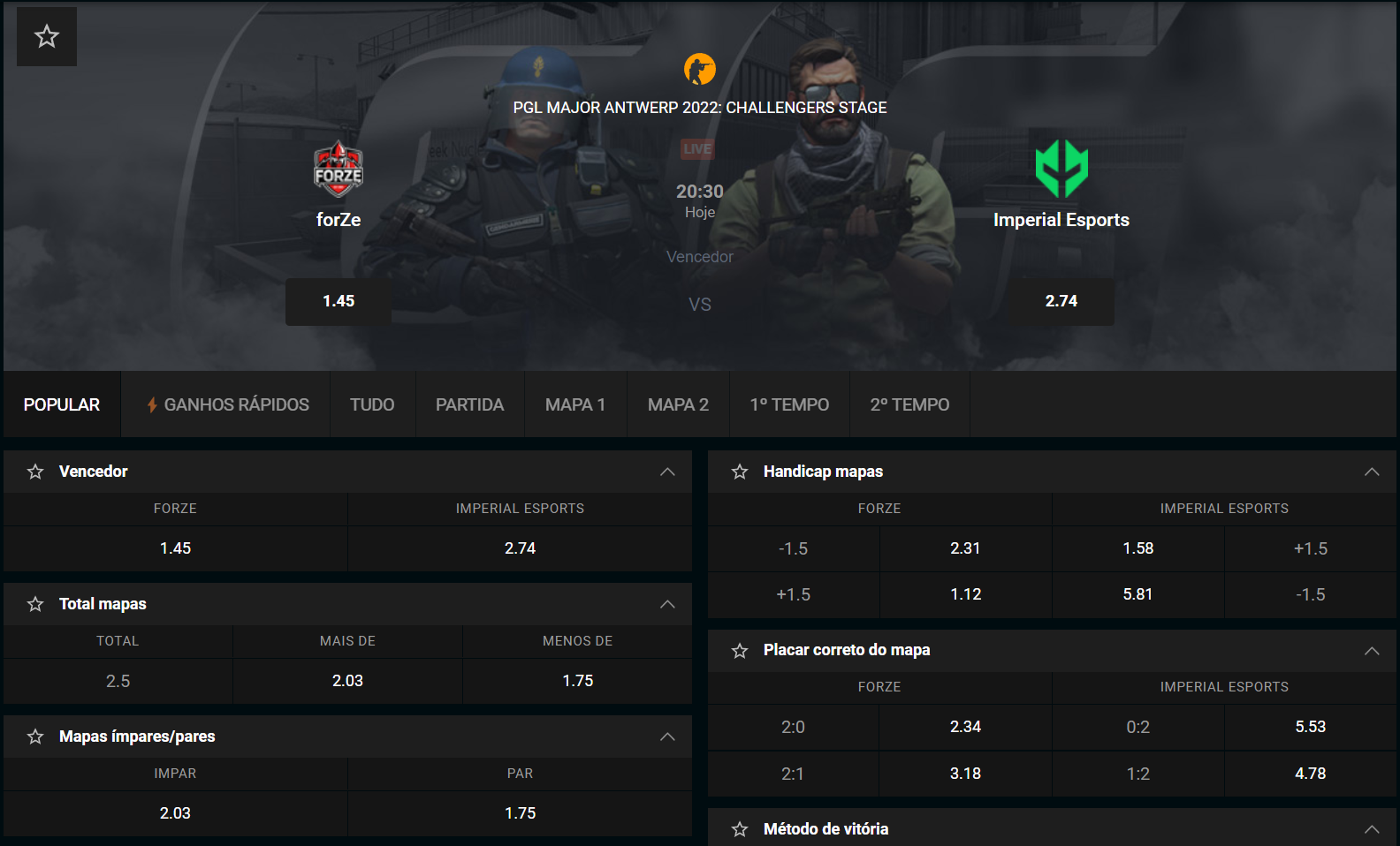 Apostas CS GO