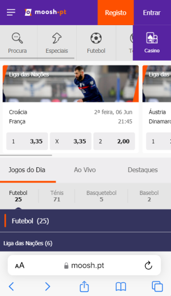 registo na ios