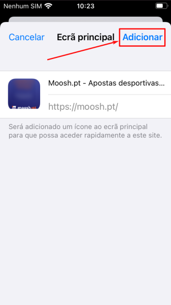selecione "Adicionar"