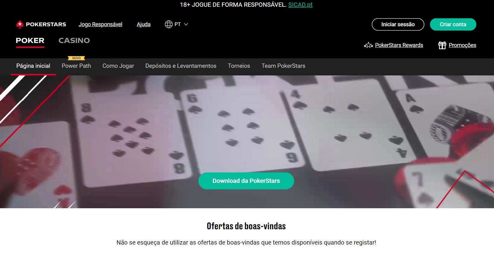 PokerStars main page